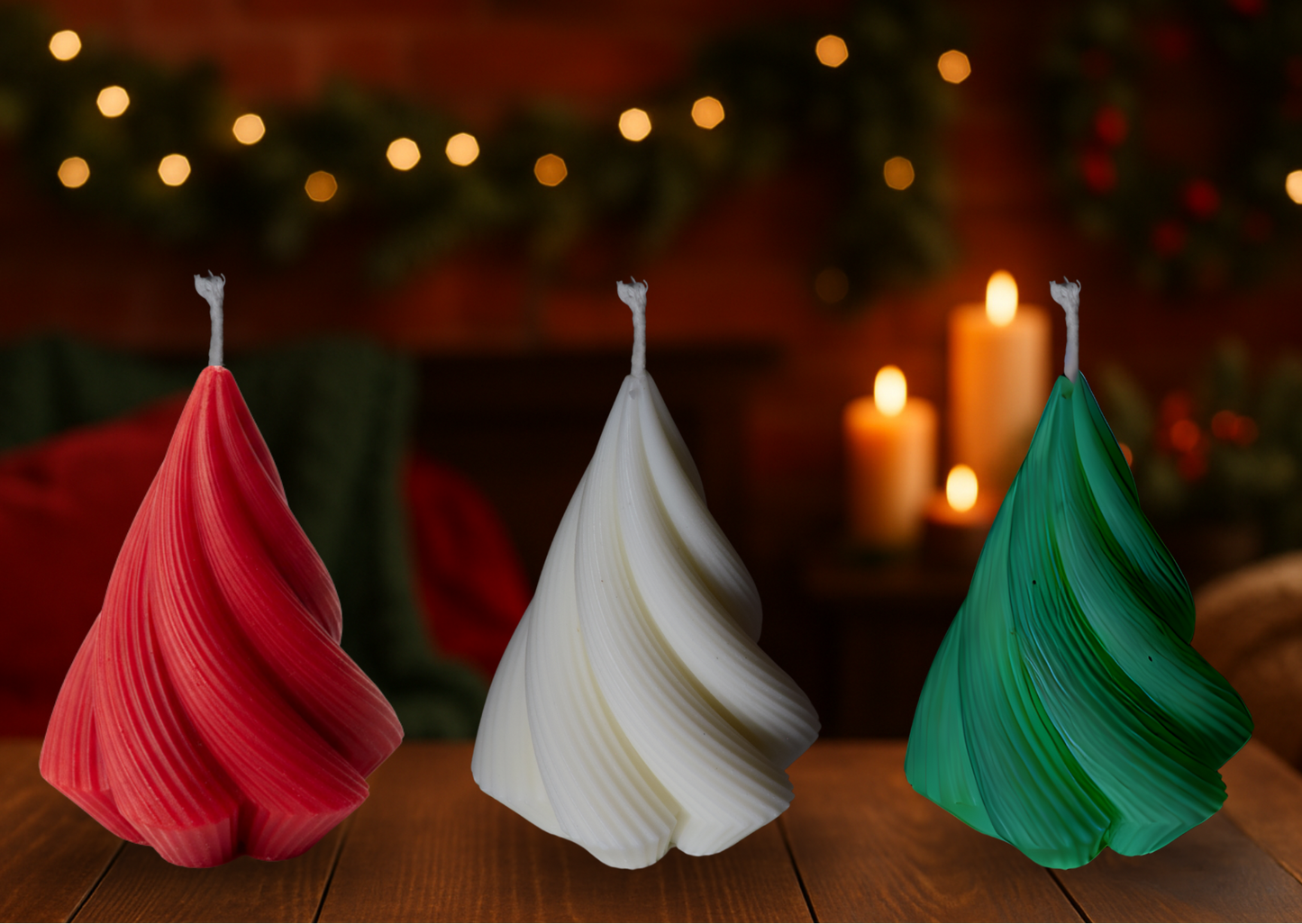 Handgemachte Sojawachs-Kerze „Tannenbaum modern" – 110 g