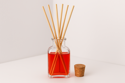 Diffuser mit roter Flüssigkeit