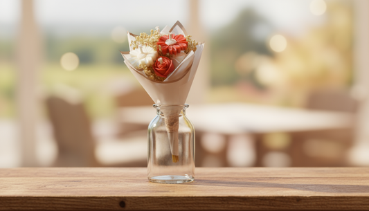 Handgemachter Blumenkerzen-Strauß „Blütenzauber" – Kerzen aus Sojawachs