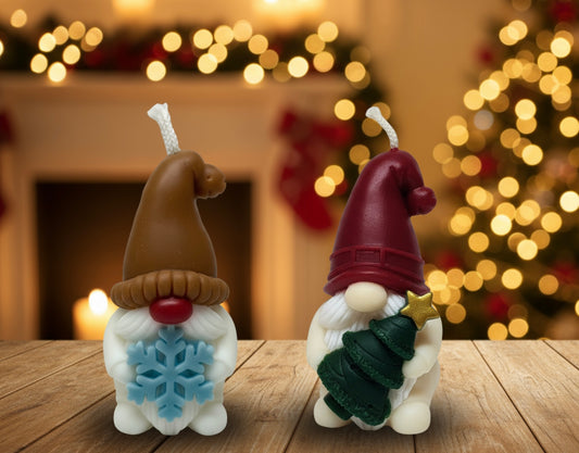 Handgemachte Weihnachts-Dekokerze „Wichtel"