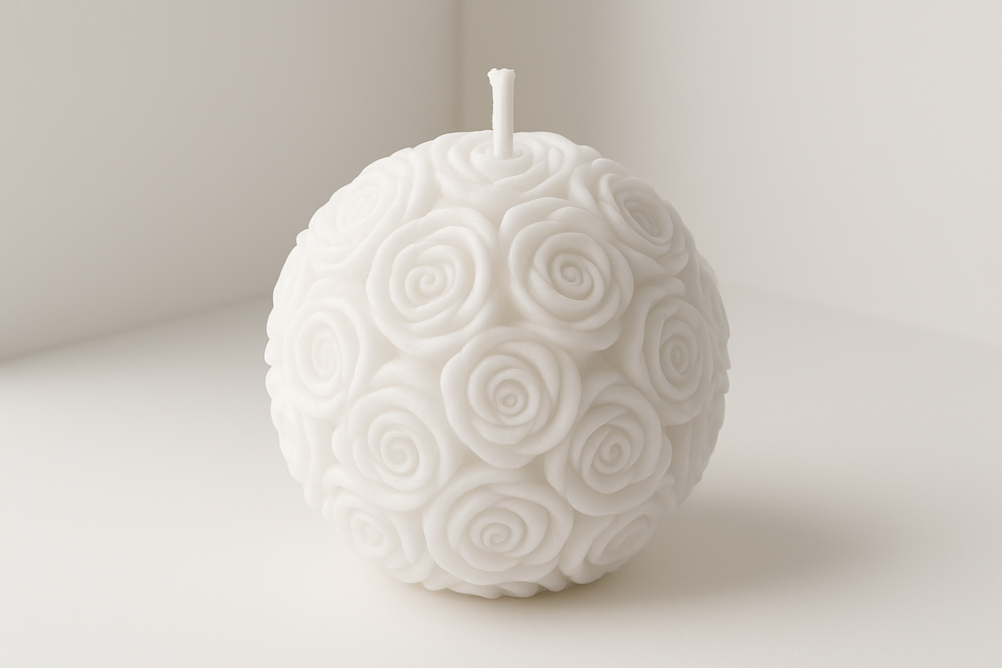 Handgemachte Rosen-Kerzen „Classic Collection" – Kunstvolle Sojawachs-Kerzen mit 3D-Rosenrelief in Schwarz & Weiß