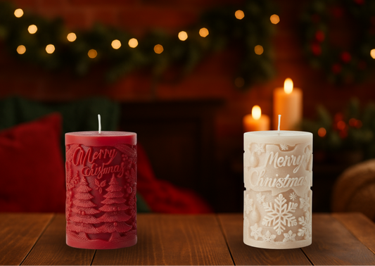 Handgemachte Sojawachs-Kerze „Merry Christmas" – festliches Design 200g
