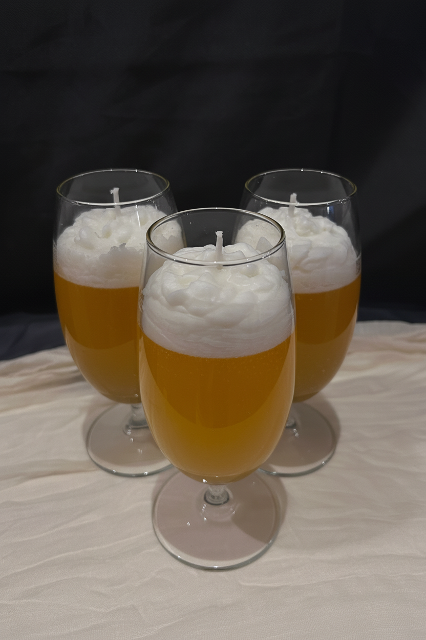 Bierglaskerzen – gleichmäßiges Gelb
