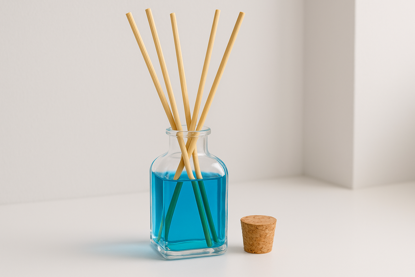 Diffuser mit blauer Flüssigkeit