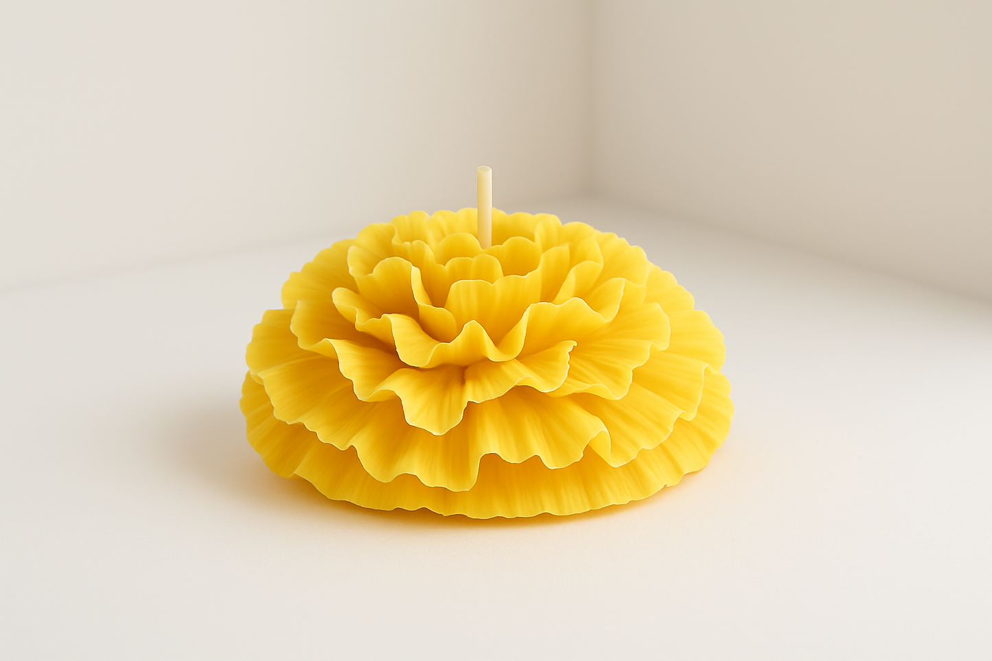 Gelbe Nelken-Kerze korrigiert