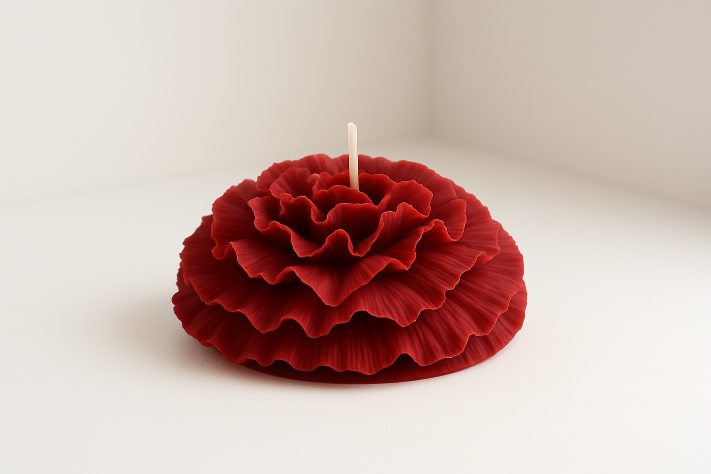 Rote Nelken-Kerze korrigiert