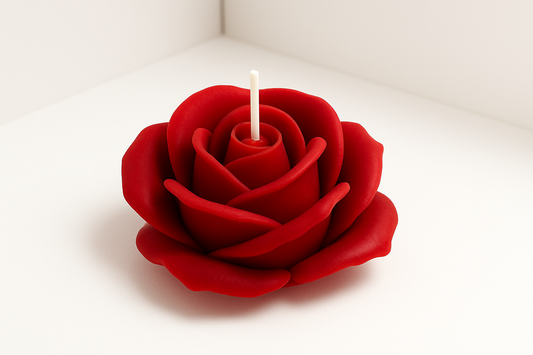 Rote Rosen-Kerze