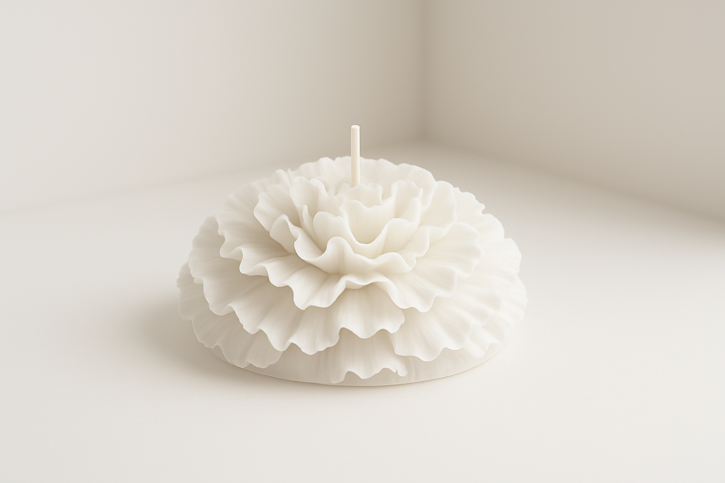 Weiße Nelken-Kerze korrigiert